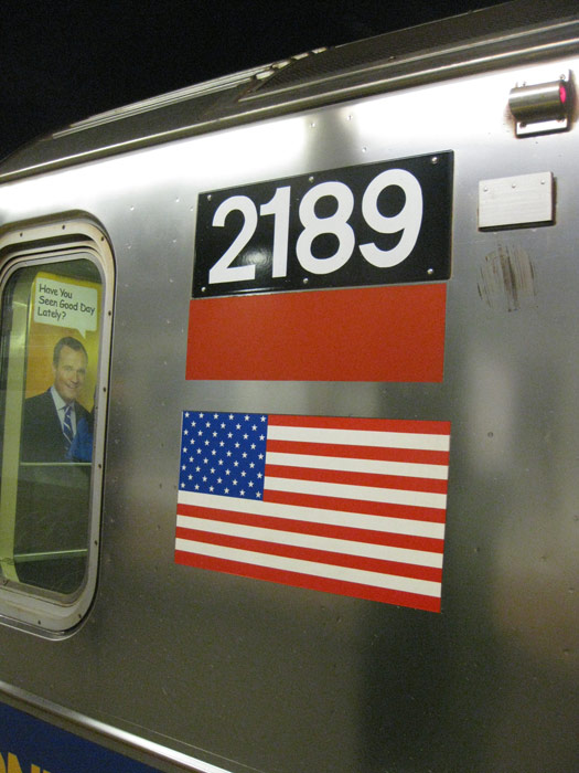 La bandera de las barras y estrellas, un motivo repetido en el subterrneo neoyorkino