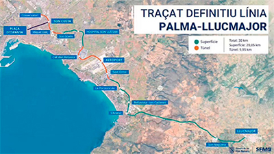 El Gobierno balear aprueba el trazado de la l�nea Palma-Llucmajor