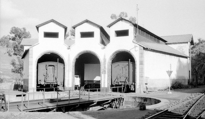 Peque�o dep�sito de material m�vil de la estaci�n de Barca d�Alva. Fotograf�a de Martin Dieterich
