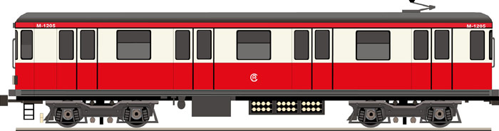 Coche 1.000 2� Serie. Puesta en funcionamiento en 1969. Modernizaci�n t�cnica y est�tica de la 1� serie. Alcanzaban una velocidad m�xima de 70 Km/h. Constructor Cenemesa-CAF.