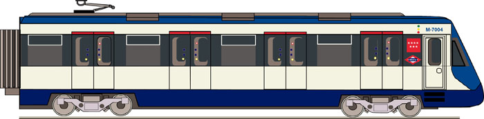 Coche 7.000. Puesta en funcionamiento en 2001. Alcanza una velocidad m�xima de 110 Km/h. Es el primer tren de metro de Madrid con una configuraci�n �boa� es decir sin separaci�n entre vagones. Constructor AnsaldoBreda. Sigue en servicio en 2009.
