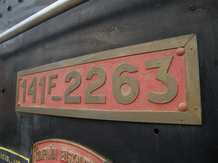 La matr�cula de esta locomotora, que con esa "F" informa de que fue fuelizada.