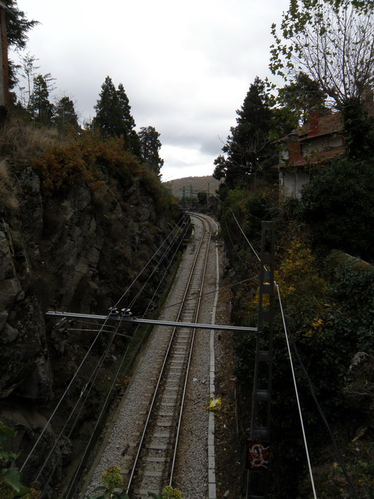 Primer tramo de la l�nea de Cotos, en fuerte rampa a la salida de Cercedilla