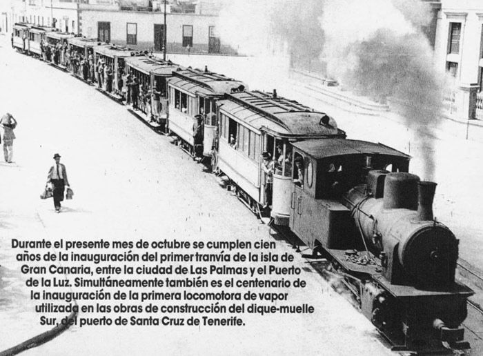 Tren 0La Pepa, hacia el a�o 1944, en Las Palmas de Gran Canaria.