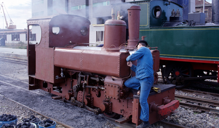 Primeras pruebas en presin de la locomotora en 1996 tras la colocacin de la nueva caldera
