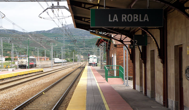 Estaci�n de La Robla, donde se hicieron las pruebas del tren de contraste