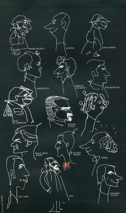 Caricaturas de los quince ilustradores que participan en la edici�n del libro