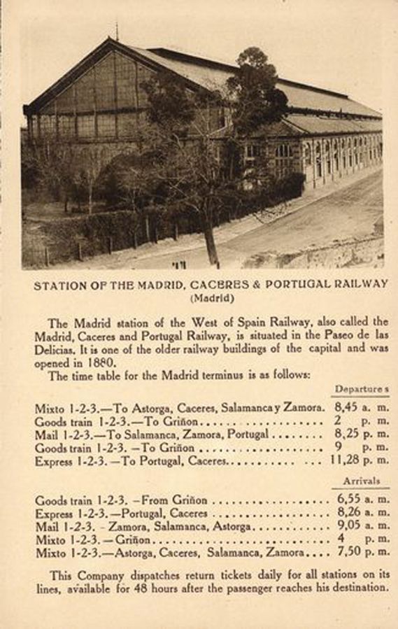Vista panor�mica de la fachada principal y lateral de la Estaci�n de Madrid- Delicias