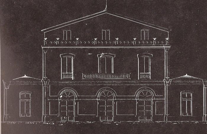 Proyecto de la primitiva estaci�n de Atxuri, dise�ado por Sabino Goicoechea. Archivo EuskoTren/Museo Vasco del Ferrocarril