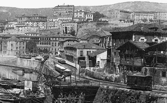 Vista de la estaci�n de Atxuri, a finales del siglo XIX. Archivo EuskoTren/Museo Vasco del Ferrocarril.