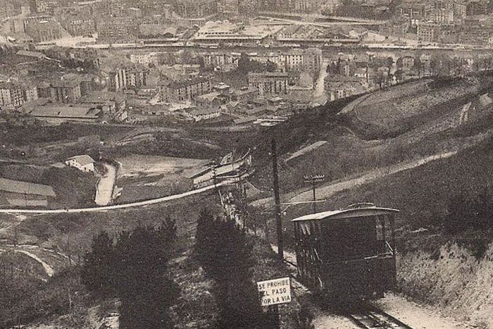 Vista del funicular de Artxanda desde la estaci�n superior. Colecci�n de Joseba Barrio Ezkerra