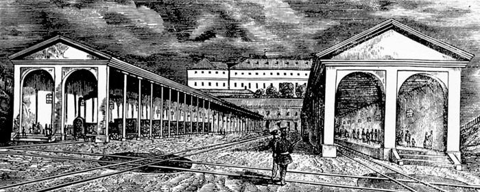 Embarcadero en Madrid del ferrocarril de Aranjuez.