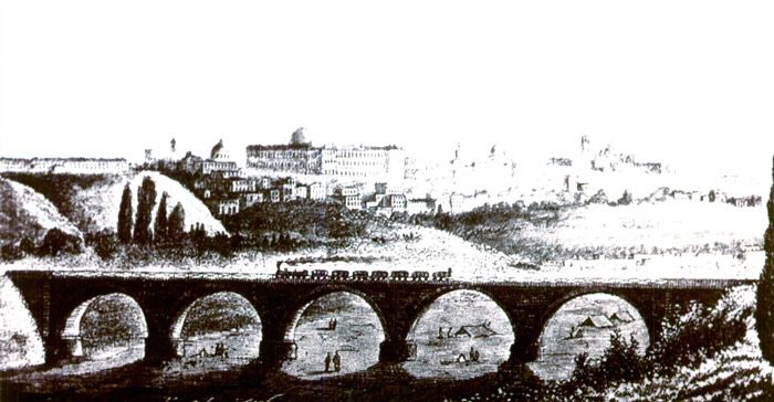 Llegada a Madrid del tren directo de Par�s en 1864.